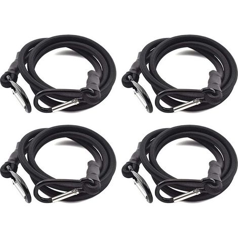 Tendeurs,Sandow Elastique,Tendeurs Elastique avec Crochets,4 Pièces Tendeur Elastique Noir,Sandow avec Crochet pour Tendeurs Porte Bagage(1m) (1/5)