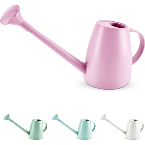 Keplin - 1.8L Plastic Watering Can with Plastic Sprinkler Rose - Durable Garden Watering Jug for Plants & Flowers - Easy Pour Outdoor & Indoor Watering Can (Pink) (1/5)