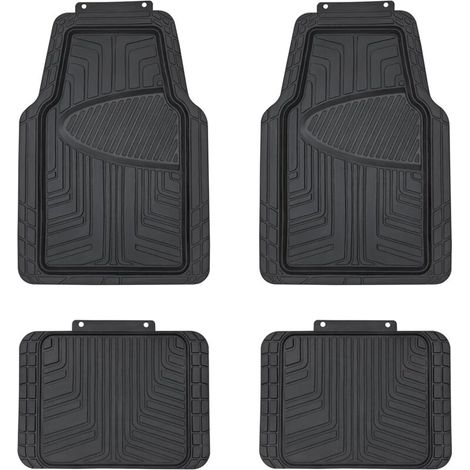 Juego de 4 alfombrillas de goma universales, antideslizantes y personalizables para todas las estaciones, aptas para coches, SUV y furgonetas. (1/5)