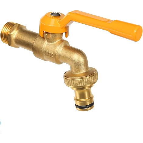 Robinet 1/2 Pouce Jardin, Robinet à Bille en Laiton Extérieur Ingélif -20℃ Robinets D'écoulement Résistant à la Chaleur 120℃ Robinets Premium, Extérieur avec Raccords de Tuyau (1/5)