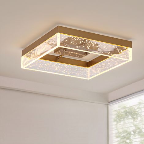 Modern LED Bubble Acrylic Rectangular Ceiling Lamp Stainless Steel Flush Mount Chandelier for Dining Room Living Room Bedroom (1/5)