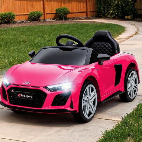 Voiture électrique enfant 12V avec télécommande rose en plastique (1/5)