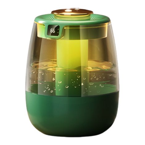 Humidificateur à brume fraîche double pulvérisation 2L avec affichage numérique, 3 modes et veilleuse, ultra silencieux pour chambre, bureau et plantes, vert (1/5)