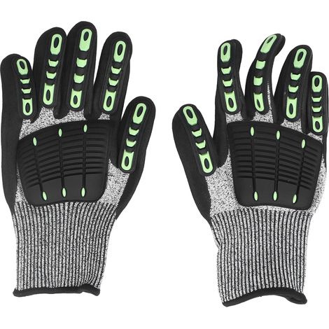 Gants mécaniques anti-coupure 24cm, TPR durable, nylon HPPE, résistants aux impacts, respirants, paire