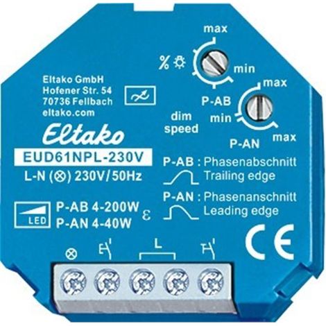 Eltako eud61npl-230v univ.dimmschalter (v) o.n-anschl. speziell f.led 61100832