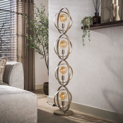 Lampadaire 4 lampes 40x40x163 cm en métal beige - SYBIL