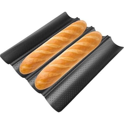 Baguette-Backform, 4-fach-Baguette-Form für den Backofen
