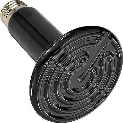 Lampe chauffante en céramique E27 100W – Infrarouge sans lumière – Pour reptiles, oiseaux et petits animaux – Classe énergétique A+ - noir100W1PCS (1/5)