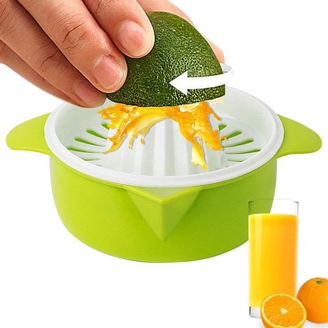 Handpresse für Zitrusfrüchte und Limetten – Küchenpresse – Saftzubereitung – Hochwertiges PP-Material – 15,5 x 8,5 cm – Orange, Blau, Grün (1/5)