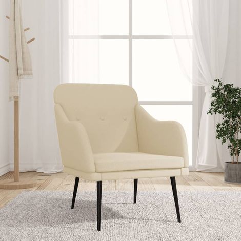 Sessel Creme 63x76x80 cm Stoff