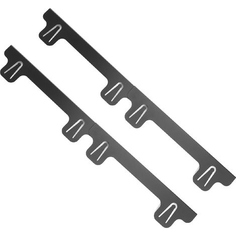Lot de 2 caches trous entre cuisinière et plan de travail en acier inoxydable, barres de jointement noires 35x8 cm pour cuisine (1/5)