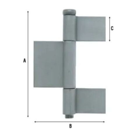 CERNIERA SALDARE 1221 ACCIAIO LUCIDO  A=140 B=92 C=33 d.18 spess.2,8