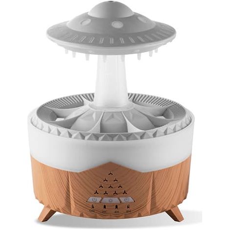 Humidificateur Nimbus, 7 couleurs, veilleuse, télécommande, minuterie, diffuseur champignon, sons de pluie pour favoriser le sommeil, fontaine de table (1/5)