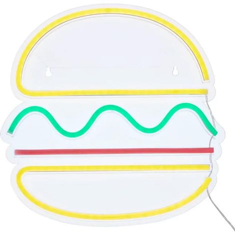 Néon LED Mural "Burger" 30cm Multicolore (1/5)