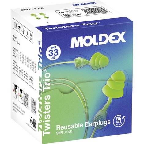Moldex 645101 Twisters Trio Cord Gehörschutzstöpsel 33 dB mehrweg    1 St. (1/5)