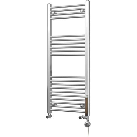 Zennor - Chrome Dual Fuel Towel Rail H1200mm x W500mm Thermostatic - Straight (1/3)