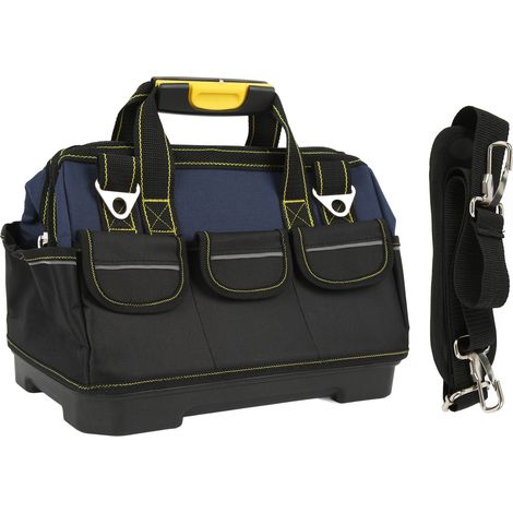 Ortviai Sac de rangement pour outils 17 pouces, grande ouverture, 5 poches externes, étanche en polyester 1680D (1/5)