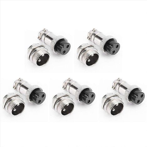 Connecteur aviation GX16 (5 broches, 400 V, à vis, mâle et femelle) (1/5)