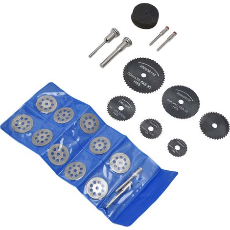 Lot de 32 meules de coupe HSS lames scie circulaire disques résine disques diamant pour metal bois plastique perçage rotational (1/5)