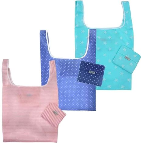 Sac Réutilisable - Toile Oxford 600D - Capacité 22,7 kg - Pliable dans Étui Inclus - Pour Courses et Extérieur - Lot de 3 (1/5)