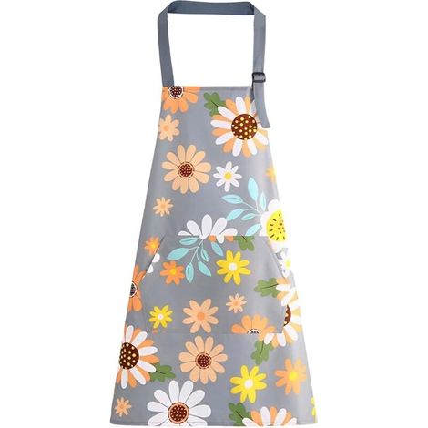 Delantal de cocina - Impermeable y antimanchas - Delantal de cocina profesional - Delantal unisex - Delantal de catering - Delantal de cocina para mujer - Delantales florales (1/4)