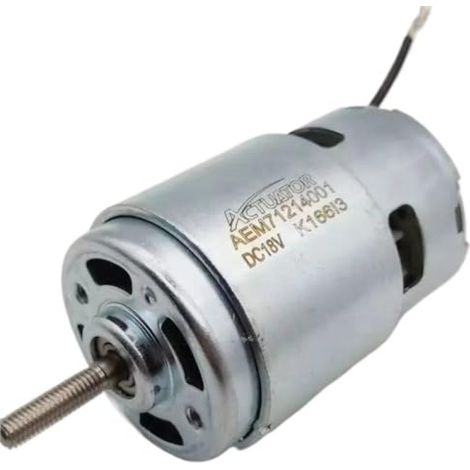Moteur DC 775 18V 120W Haute Puissance Engrenage Couple Élevé Roulements à Billes Faible Bruit Argent