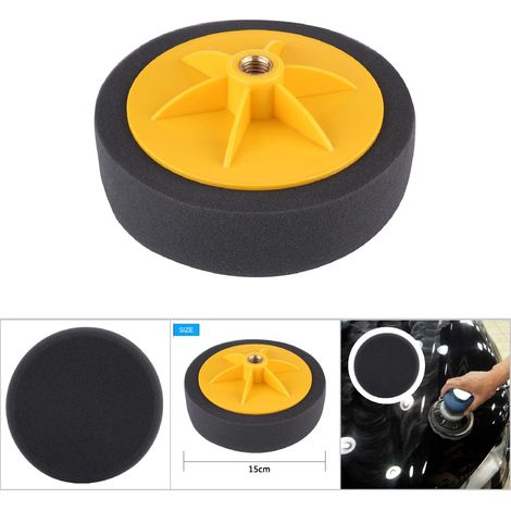 Set mit 6 Schaumstoffscheiben (15 cm) zum Polieren und Wachsen von Autos, schwarz (1/5)