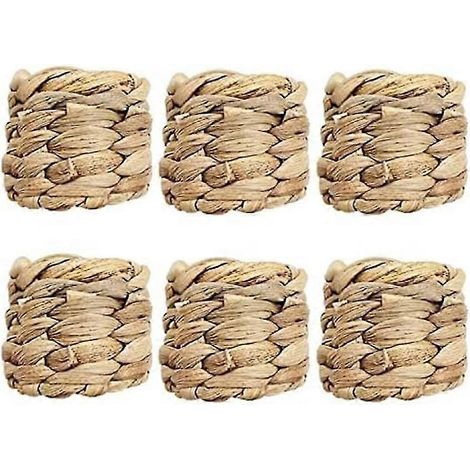 Ensemble de 6 ronds de serviette tissés, ronds de serviette rustiques, ronds de serviette faits main, ronds de serviette naturels, F (1/5)