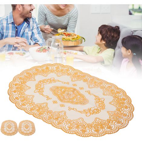 [Set de Nappe] Set Coaster PVC Modèle 01 Doré 2Pcs Design Creux Isolation Thermo-tendance Fête/Mariage
Set de Nappe] Set Coaster PVC Modèle 01 Doré 2Pcs Design Creux Isolation Thermo-tendance Fête/Mar (1/5)