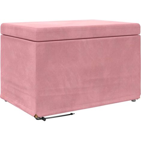 Stool Pink 61 x 41 x 40 cm Velvet and Engineered Wood vidaXL