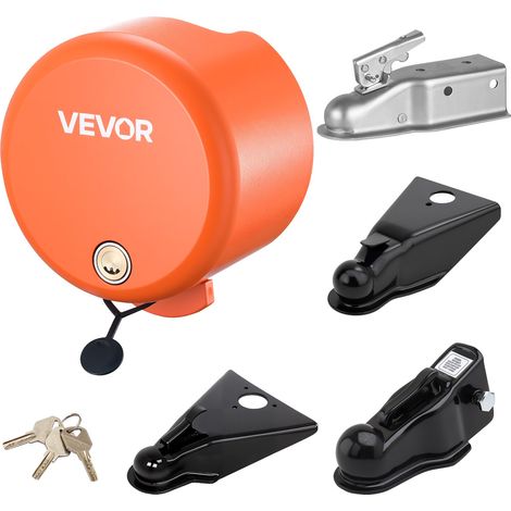 Antivol Attelage Remorque Compatible avec Coupleurs à Boule pour Timon Droit 47,5 mm 50,6 mm 58,6 mm, Verrou Attelage Remorque avec 4 Clés, Verrouillage de Sécurité pour Camping-cars, Remorques (1/5)