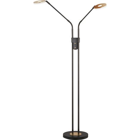 Lampe de lecture 2 lumières Dent noir avec de l'or - 40498 (1/3)