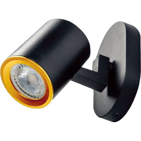 Plafoniera lampada da soffitto Nero e Oro faretto direzionabile e attacco per lampade GU10 ad 1 diffusore (1/5)