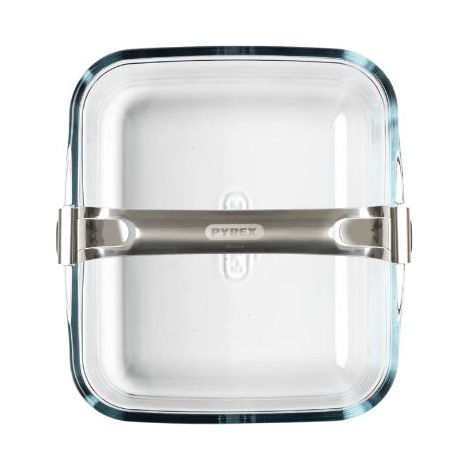 Pyrex 301U300-8045 Nacchera Rettangolare per Air Fryer Vetro Borosilicato 2 L 18x20x8 cm Manico Acciaio Inossidabile colore Trasparente