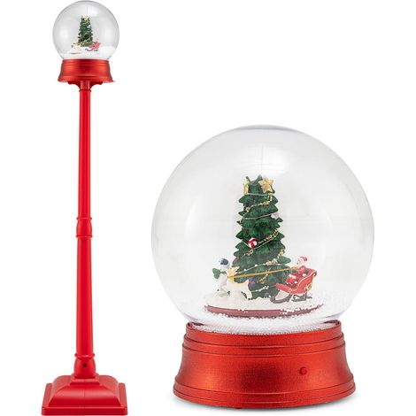 Lampadaire de Noël musical, neige tourbillonnante et 15 LED, 8 mélodies, pour entrée ou près du sapin (1/2)