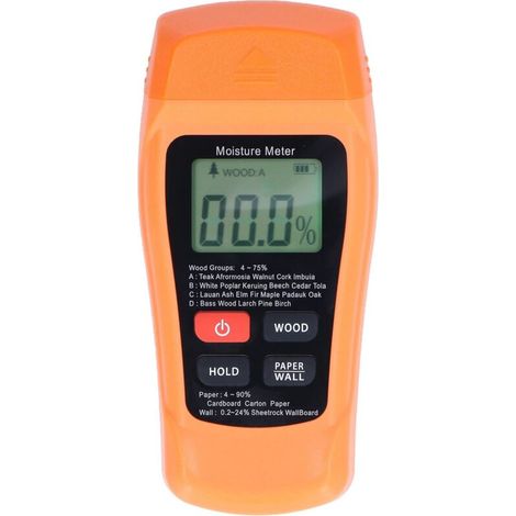 Wood Moisture Meter, MT18 Digital Pin Moisture Detector with LCD Screen for Firewood, Drywall, Wood, Paper, Water Leak Detection (1/5)