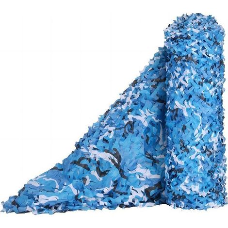 Filet de camouflage pour ombrage, pare-soleil et décoration de fête, 1,5 x 4 m (camouflage marin) (1/5)