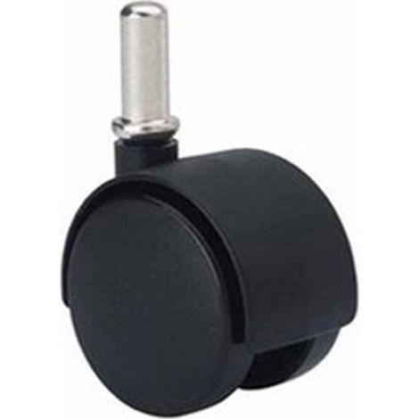 Schwarzes Kunststoff-Doppelrad 50 mm glatter Stift M8 1-0130 Alex