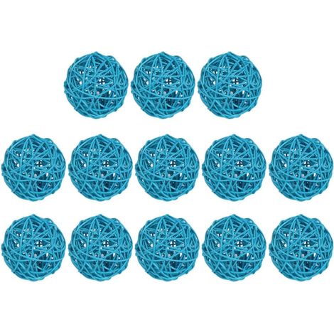 Boules Décoratives en Osier 5 Cm, Lot de 15 Pièces, Résistantes à l'usure, Décorations Suspendues Créatives pour Hôtel, Bureau et Noël (1/5)
