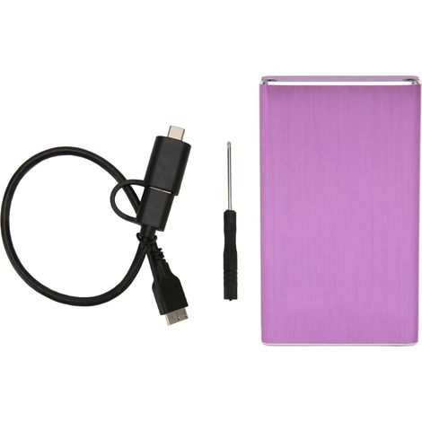 Boîtier MSATA vers USB 3.0 6Gbps UASP, plug and play, indicateur LED, adaptateur Micro USB pour SSD MSATA, ordinateur, violet (1/5)