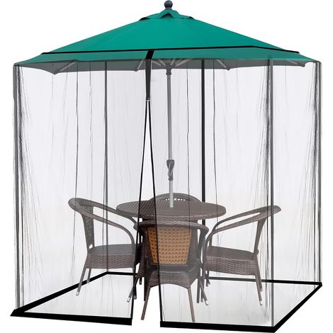 Moustiquaire de Parasol, 3x3M Toile de Tonnelle Moustiquaire Exterieur, Rideau pour Pergola, Filet, Carré, pour Pavillon de Jardin, Gazebos, Tentes, Auvents, Terrasse, Balcon, Noir (1/5)