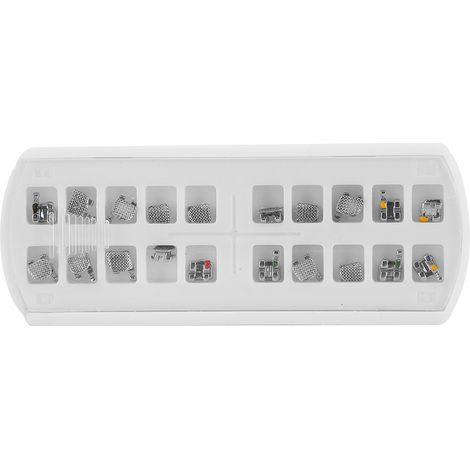 Support orthodontique métallique MINI 0.022, brackets dentaires avec 3‑4‑5 crochets, accessoire pour appareil dentaire. (1/5)