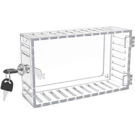 Boîtier de verrouillage transparent pour thermostat, grand format, avec clé, compatible avec les thermostats muraux universels. Dimensions : 17,8 cm de haut x 11,4 cm de large. (1/5)
