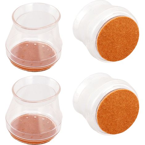 Lot de 16 protège-pieds de chaise ronds transparents en feutre de silicone silencieux, résistants aux rayures, 3,5 x 3,8 x 3,3 cm / 1,4 x 1,5 x 1,3 po (1/5)