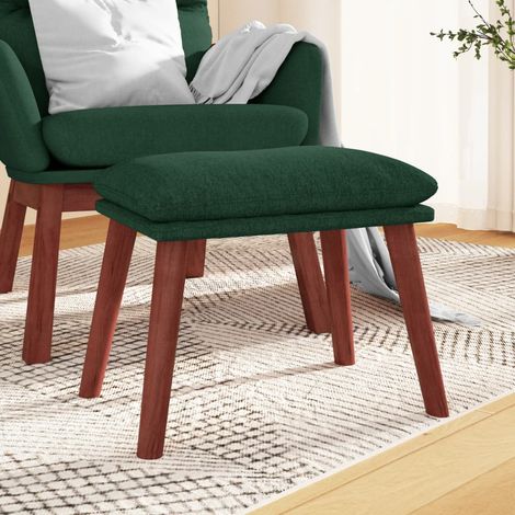 Repose-pied Tabouret Bas Pouf Bout de Canapé Vert foncé 45x29,5x39 cm Tissu 58647 (1/5)