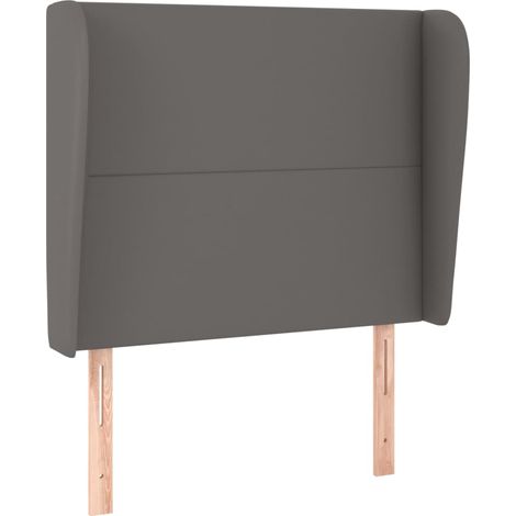 Accessorio letto testiera mobile camera da letto con bordo laterale 93 x 23 x 118/128 cm grigio sintetico TDL0205330