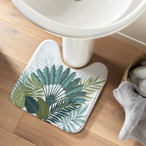 Tapis Contour WC Panazio Tropical Bleu 45x45 cm (1/3)