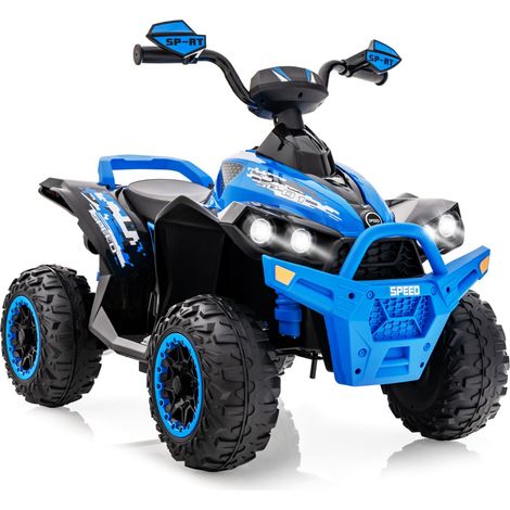 Quad Electrique pour Enfants 12V7Ah LED Musique Pédale Klaxon 3-4 km/h pour Enfants de 3 à 8 ans Bleu Maison Chic (1/4)