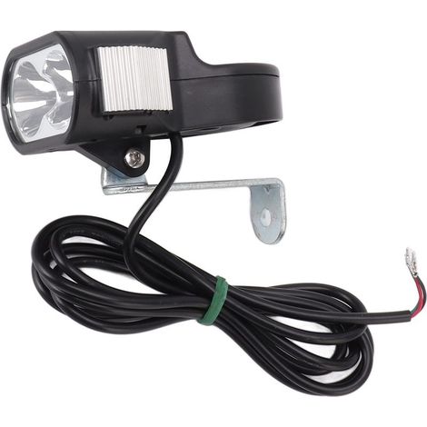 Phare de vélo Super lumineux LED, 24-60V, avec klaxon d'avertissement, pour la conduite de nuit, 5W (1/5)