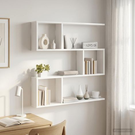 vidaXL Scaffale da parete Bianco 80 x 12 x 79,5 cm (1/5)